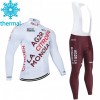 Radbekleidung Radtrikot Langarm + Lang Trägerhose 2021 AG2R Citroen Team Winter Thermal Fleece N001